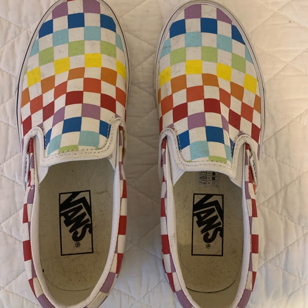 Rainbow vans worn twice 5.5 in womens